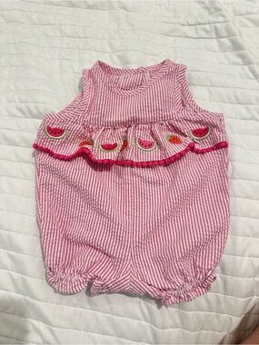 Good Lad Pink and White Striped Baby Romper